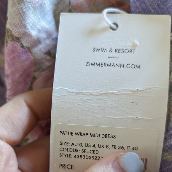 Zimmermann Pattie Patchwork Floral Cotton Wrap Midi-Dress - Picture 11 of 15